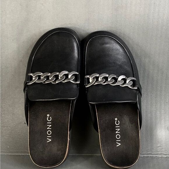 Womens Vionic Georgie Leather black Slip On Shoes  size 6.5 - Picture 7 of 11